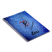 MEISJES BLUE SPARKLE GEPERSONALISEERD GYMNASTIEK N NOTITIEBOEK (Rechterzijde)