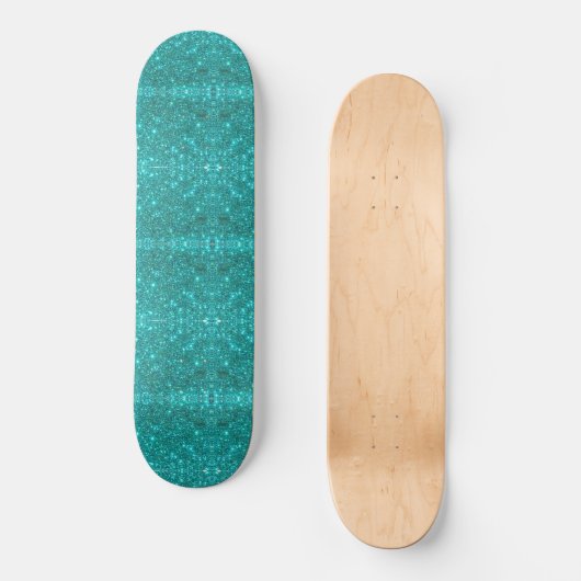 Meisjes Blue Sparkle Persoonlijk Skateboard (Voorkant)
