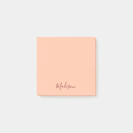 Meisjes Blush Pink Burgundy Script op maat  Post-it® Notes (Voorkant)