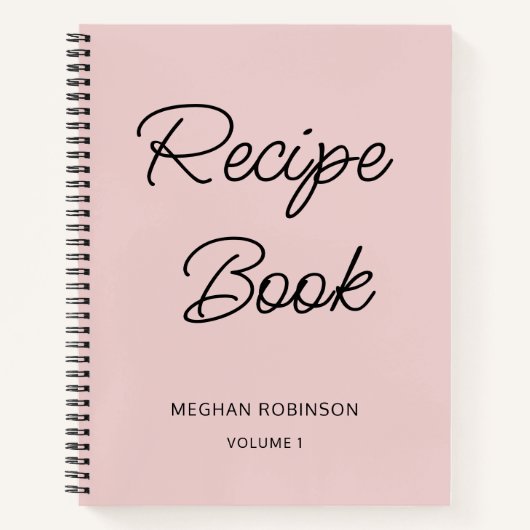 Meisjes Blush Pink Cookbook Personalized Recipe Notitieboek (Voorkant)
