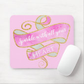 Meisjes Blush Pink Gold Glitter Sparkle Heart Muismat (Met muis)