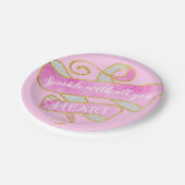 Meisjes Blush Pink Gold Glitter Sparkle Heart Papieren Bordje (Gekanteld)