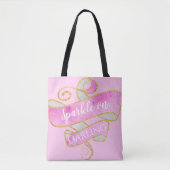 Meisjes Blush Pink Gold Glitter Sparkle on, Darlin Tote Bag (Voorkant)