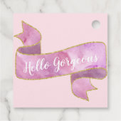 Meisjes  Blush Pink Hallo Goudlint Bedankjes Labels (Achterkant)