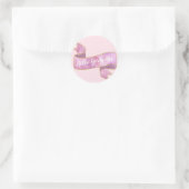 Meisjes Blush Pink Hallo Goudlint Ronde Sticker (Tas)