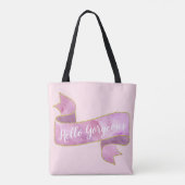 Meisjes  Blush Pink Hallo Goudlint Tote Bag (Achterkant)