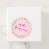 Meisjes  Blush Pink Hallo Prachtige Gold Wreath Bedankjes Labels (In situ)
