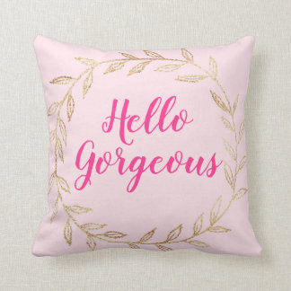 Meisjes  Blush Pink Hallo Prachtige Gold Wreath Kussen