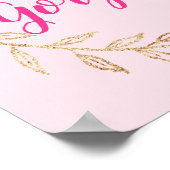 Meisjes  Blush Pink Hallo Prachtige Gold Wreath Poster (Hoek)