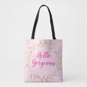 Meisjes  Blush Pink Hallo Prachtige Gold Wreath Tote Bag (Voorkant)