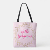 Meisjes  Blush Pink Hallo Prachtige Gold Wreath Tote Bag (Achterkant)