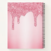 Meisjes Blush Pink Sparkle Glitter Driemonogram Notitieboek (Achterkant)
