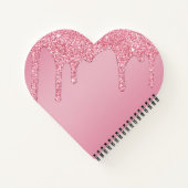 Meisjes Blush Pink Sparkle Glitter Driemonogram Notitieboek (Achterkant)