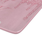 Meisjes Blush Pink Sparkle Glitter Driemonogram Snijplank (Hoek)