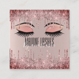 Meisjes Blush Roos Gold Glittery Lash Drift Artist Vierkante Visitekaartje