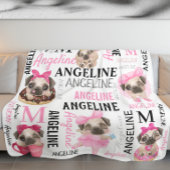 Meisjes Blush Roze Collage Name Cute Pugs Fleece Deken