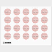 Meisjes Blush Roze druppelaar Glitter Dank je Ronde Sticker (Vel)