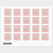Meisjes Blush Roze druppelaar Glitter Dank je Vierkante Sticker (Vel)