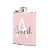 Meisjes Blush Roze Gray Monogram Vinyl Wrapped Fla Heupfles (Links)