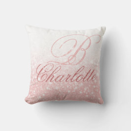 Meisjes Blush Roze Monogram Initiaal Naam Kussen