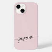 Meisjes Blush Roze Monogram Naam Handtekening Scri Case-Mate iPhone Case (Achterkant)