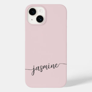 Meisjes Blush Roze Monogram Naam Handtekening Scri Case-Mate iPhone 14 Hoesje