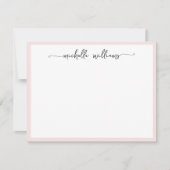 Meisjes Blush Stylish Calligraphy Script Signature Notitiekaartje (Voorkant)