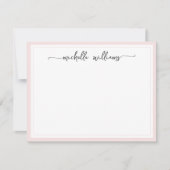 Meisjes Blush Stylish Calligraphy Script Signature Notitiekaartje (Voorkant)