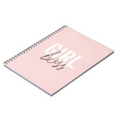 Meisjes blush typografie script, baas notitieboek (Linkerzijde)