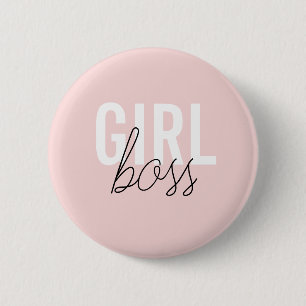 Meisjes blush typografie script, baas ronde button 5,7 cm