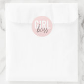 Meisjes blush typografie script, baas ronde sticker (Tas)