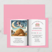 Meisjes Boek Thema Baby shower Koe Over The Moon Kaart (Voorkant / Achterkant)