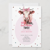Meisjes Boerderij Dierlijke Koe Tweede Verjaardag  Kaart (Voorkant)