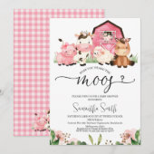 Meisjes Boerderij hebben je het Baby shower van de Kaart (Voorkant / Achterkant)