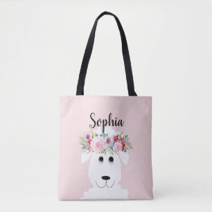Meisjes Boerderij Lamb Whimsical Waterverf Sheep & Tote Bag