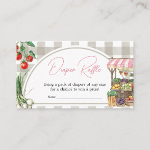 Meisjes boeren markt lokaal geteelde luier Raffle Informatiekaartje