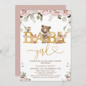Meisjes Boho Bloemige Bos Baby Shower Uitnodiging (Voorkant / Achterkant)