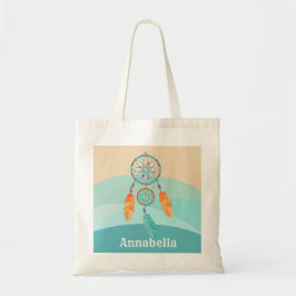 Meisjes boho droomcatcher voegen naam toe tote bag