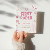 Meisjes Boho Retro Eerste Rodeo Cowgirl 1e verjaar Kaart