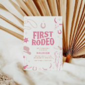 Meisjes Boho Retro Eerste Rodeo Cowgirl 1e verjaar Kaart