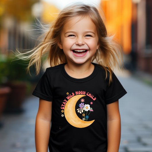 Meisjes Boho Retro "Moon Child" Basic T-shirt