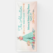 Meisjes Boho Stam TeePee Baby Shower Spandoek (Verticaal)