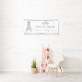 Meisjes Boho Stam Teepee Baby Shower Vlag Spandoek (Insitu)