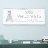 Meisjes Boho Stam Teepee Baby Shower Vlag Spandoek (Beurs)