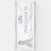 Meisjes Boho Stam Teepee Baby Shower Vlag Spandoek (Verticaal)