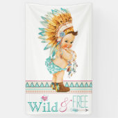 Meisjes Boho Tribal Baby shower Spandoek (Verticaal)