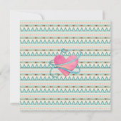 Meisjes Boho Tribale Baby Shower Kaart (Achterkant)