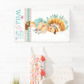 Meisjes Boho Tribale Baby Shower Spandoek (Insitu)