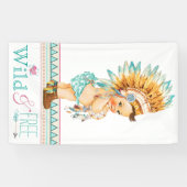 Meisjes Boho Tribale Baby Shower Spandoek (Horizontaal)