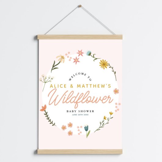 Meisjes Boho Wildflower Baby shower Welkomstbord Perfect Poster